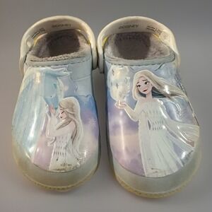 Crocs X Disney Frozen Lined Clogs Elsa‎ Shoes for Child Size 9